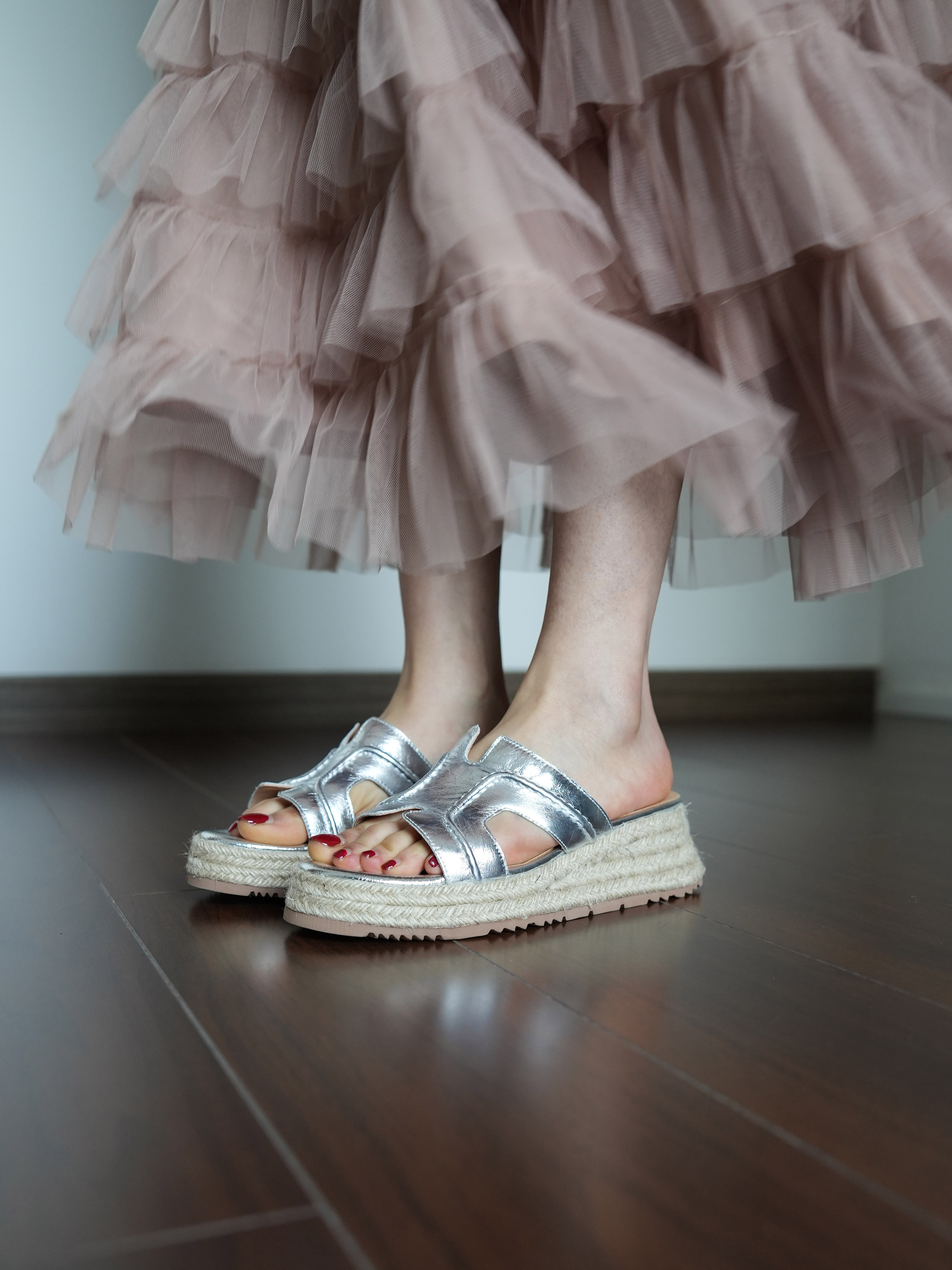 Women's Summer Open-Toe Slide Sandals - Thick-Soled Height-Increasing Straw Woven Fisherman Half-Slippers
