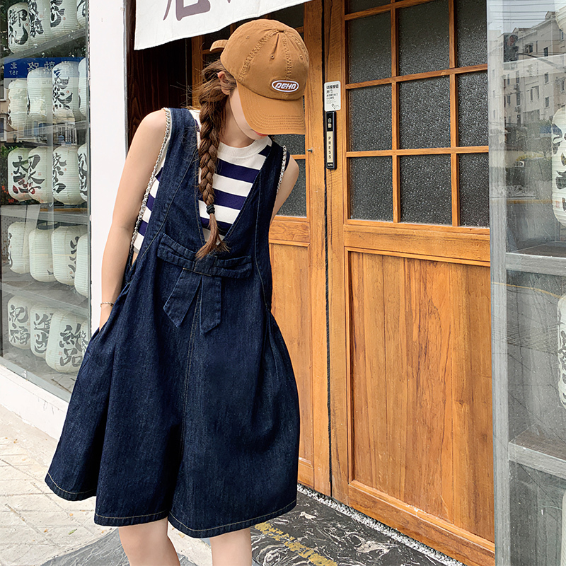 Women's Summer Wide-Leg Shorts with Dopamine Cowboy Suspenders - Loose, Lazy College Style, Trendy 2025 Fashion