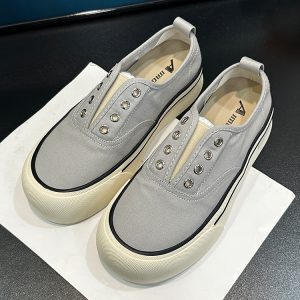 Women's Thick-Soled Elastic Slip-On Canvas Sneakers - Breathable Height-Increasing Casual Shoes, 2025 Trendy Board Shoes