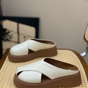Women's Thick-Soled Open-Toe Half Slippers - 2025 Summer Versatile Slip-On Breathable Woven Shoes