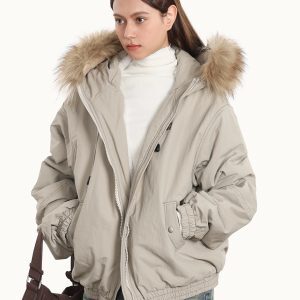 Women's Thickened Fleece-Lined Hooded Jacket - American Style Winter Loose Parka Cotton Coat