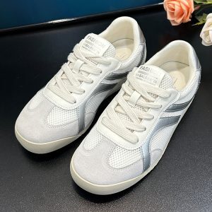 Women's Velvet Retro Yellow Training Shoes - Versatile Hidden Height A-Gan Sports Casual Footwear for Spring/Summer 2025