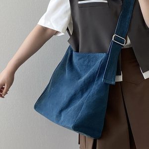 Women's Vintage Denim Shoulder Crossbody Tote Bag - Large Capacity Casual Style for Spring Summer 2025