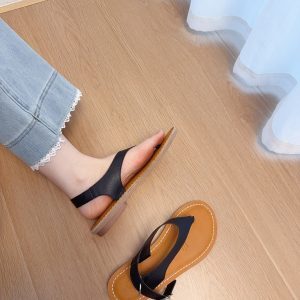 Women's Vintage Roman Flat Sandals - Comfortable Thong Style for Summer 2025, Perfect for Beach and Skirts