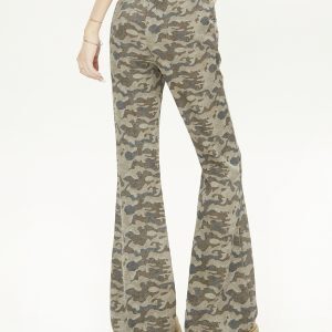 Women's Vintage Slim-Fit Tie-Dye Camouflage Pants - High Street Style, Slightly Flared, 2025 Trend, American Fashion