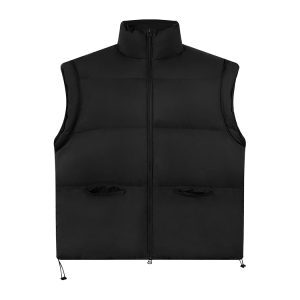 Women's White Duck Down Sleeveless Vest Jacket - Solid Color, Stand Collar, Loose Fit, Versatile Autumn Winter Outerwear, Korean Style
