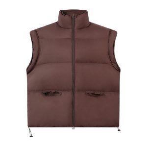 Women's White Duck Down Sleeveless Vest Jacket - Solid Color, Stand Collar, Loose Fit, Versatile Autumn Winter Outerwear, Korean Style