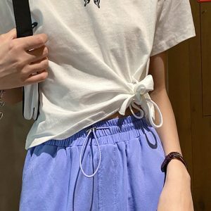 Women's White Joggers for Jazz Dance - Trendy Loose Fit Tapered High Street Style, Slimming Summer Essential