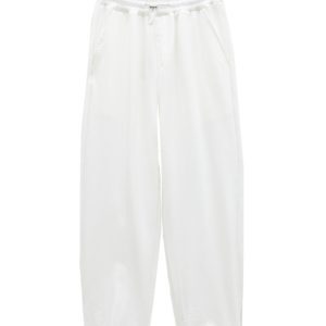 Women's White Joggers for Jazz Dance - Trendy Loose Fit Tapered High Street Style, Slimming Summer Essential