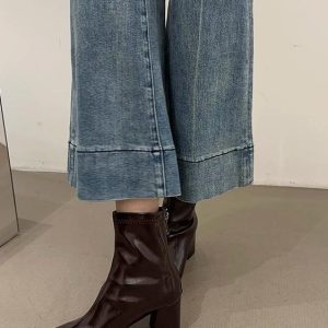 Women's White Pointed Toe Ankle Boots - 2024 Autumn Winter High Heels, Plush, Versatile Slim Fit, Trendy Fashion Footwear
