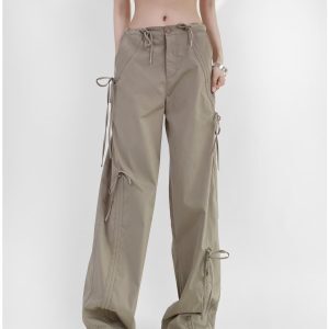 Women's Wide-Leg Bow Tie Work Pants - Stylish Versatile Jazz Street Dance American Design