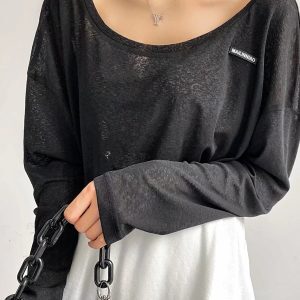 Women's Y2K Cropped Jazz Dance T-Shirt - Loose Short Sleeve, High-Waisted, Sun-Protective, Trendy White Top