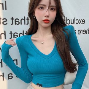 Women's Y2K Short-Sleeve T-Shirt - Autumn Winter Jazz Dance Top, K-Pop Style Performance Outfit for Girls