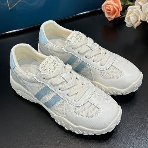 Women's Yellow Mesh Lace-Up Training Shoes - Breathable Thick-Soled Casual Sneakers for Summer 2025