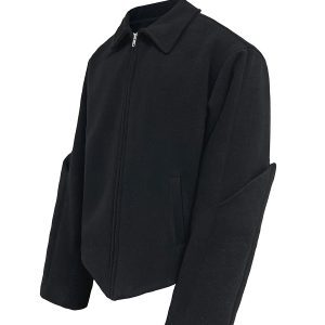 Wool Armguard Jacket with Hand Protection - 70% Wool Binbali Fabric, Stylish and Functional Outerwear, Perfect for Cold Weather
