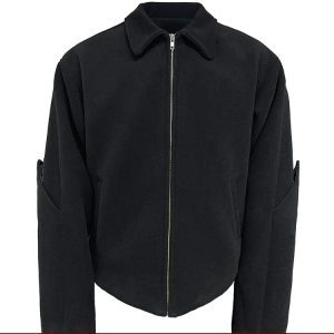 Wool Armguard Jacket with Hand Protection - 70% Wool Binbali Fabric, Stylish and Functional Outerwear, Perfect for Cold Weather