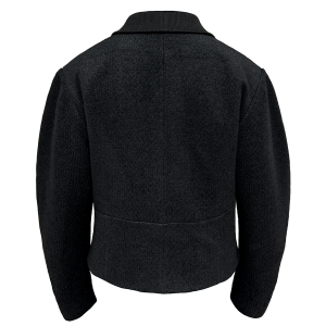 Wool Green Jacket with Fruit Collar, Curved Blade Design, Terry Texture, Waist-Cinched Style - Chic Palace Fashion