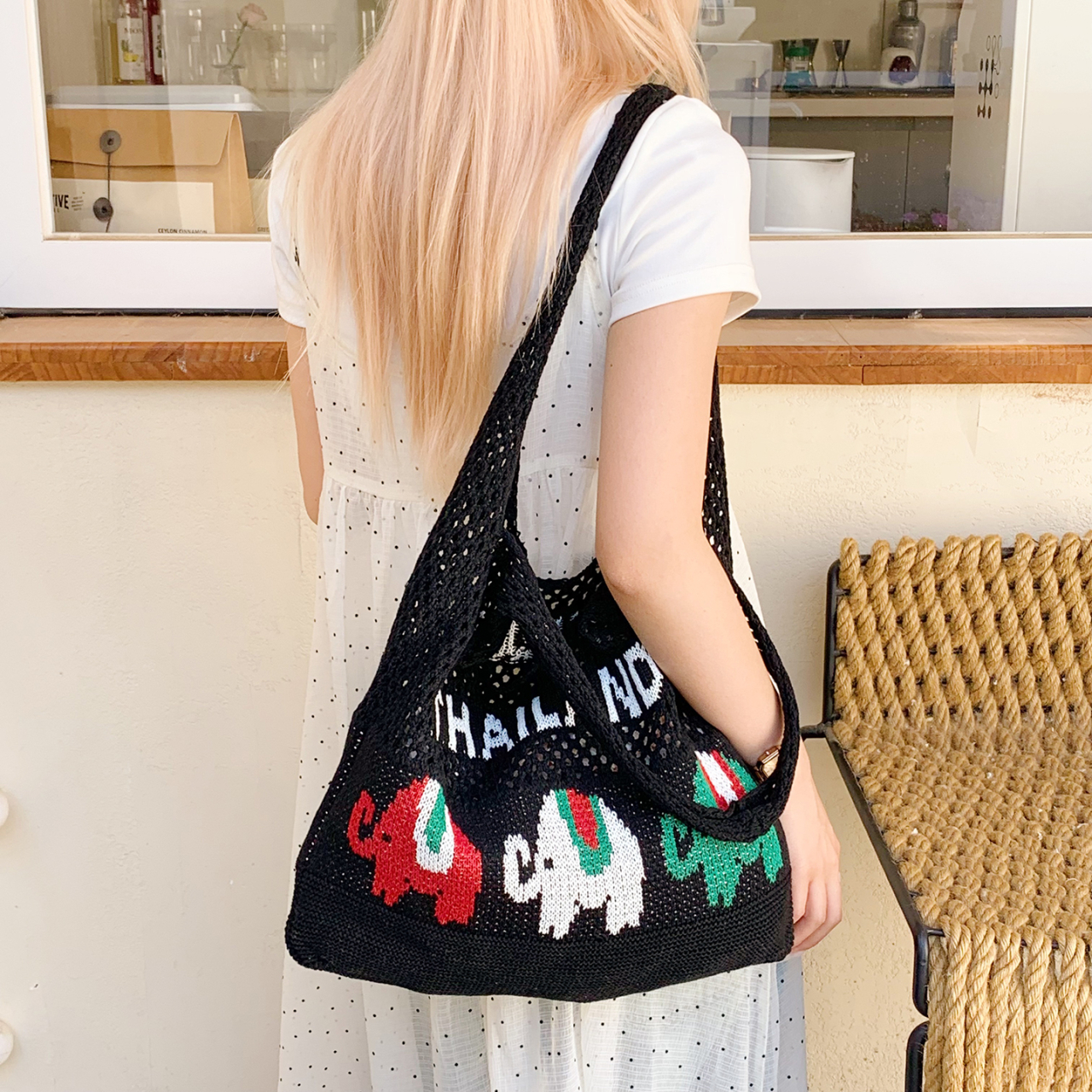 Woven Fishing Net Tote Bag for Women, Stylish Artistic Shoulder Bag, 2025 Trendy Versatile Beach Bag, Perfect for Travel