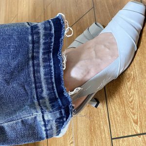 Wrinkled Soft Patent Leather Square-Toe Peep-Toe Back Strap Sandals Women's Kitten Heel Shallow Mouth Flats for Summer Style