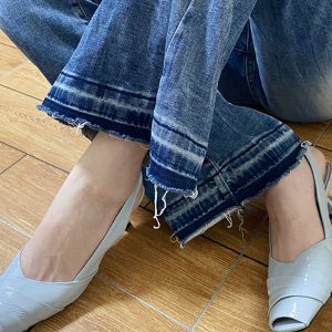 Wrinkled Soft Patent Leather Square-Toe Peep-Toe Back Strap Sandals Women's Kitten Heel Shallow Mouth Flats for Summer Style
