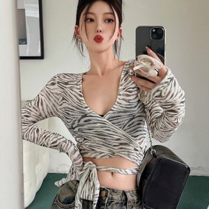Y2K Abijazz Dance Top for Women, Niche Jazz K-Pop Performance Outfit for Spring and Autumn Music Festivals