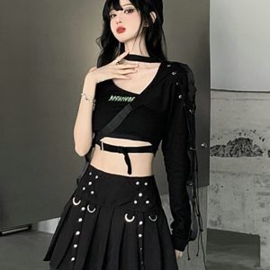Y2K Aesthetic Jazz Dance Outfit Set - K-Pop Inspired Girl Group Performance Top for Spicy Dance Style