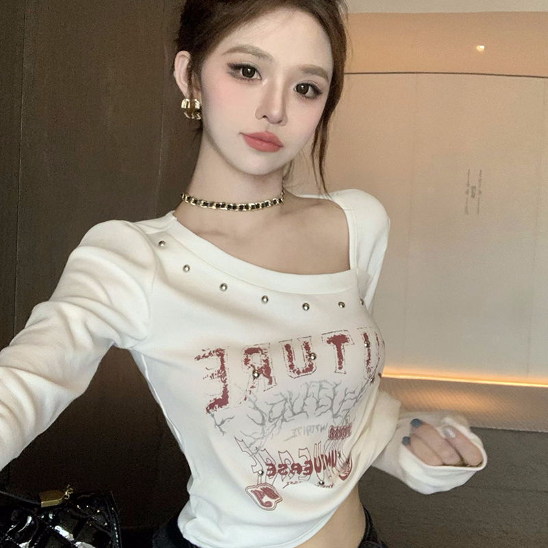 Y2K American-Style Hot and Spicy Jazz Dance Top for Women, K-Pop Long Sleeve T-Shirt, Music Festival Dance Outfit