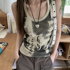 Y2K American-Style Spicy Girl Wasteland Wind Top for Women, Short Jazz Dance Vest for Music Festival Outerwear