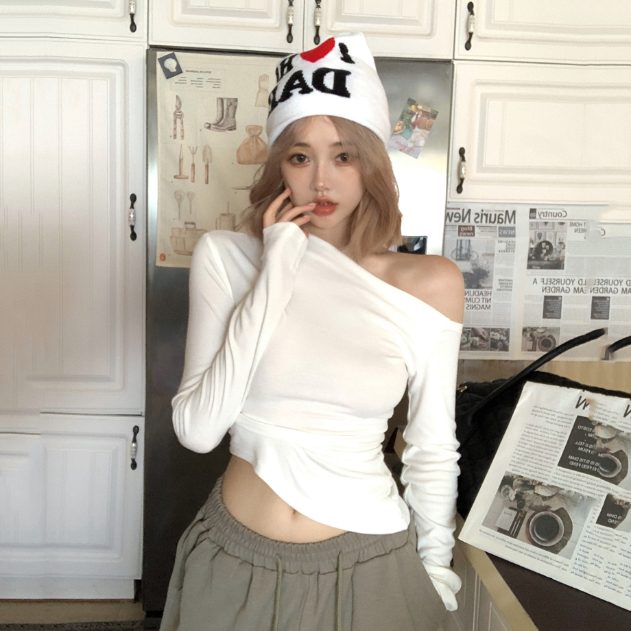 Y2K American Style Sweet and Spicy Hip-Hop Long Sleeve T-Shirt for Women, Jazz Dance Top for K-Pop Music Festival Outfits