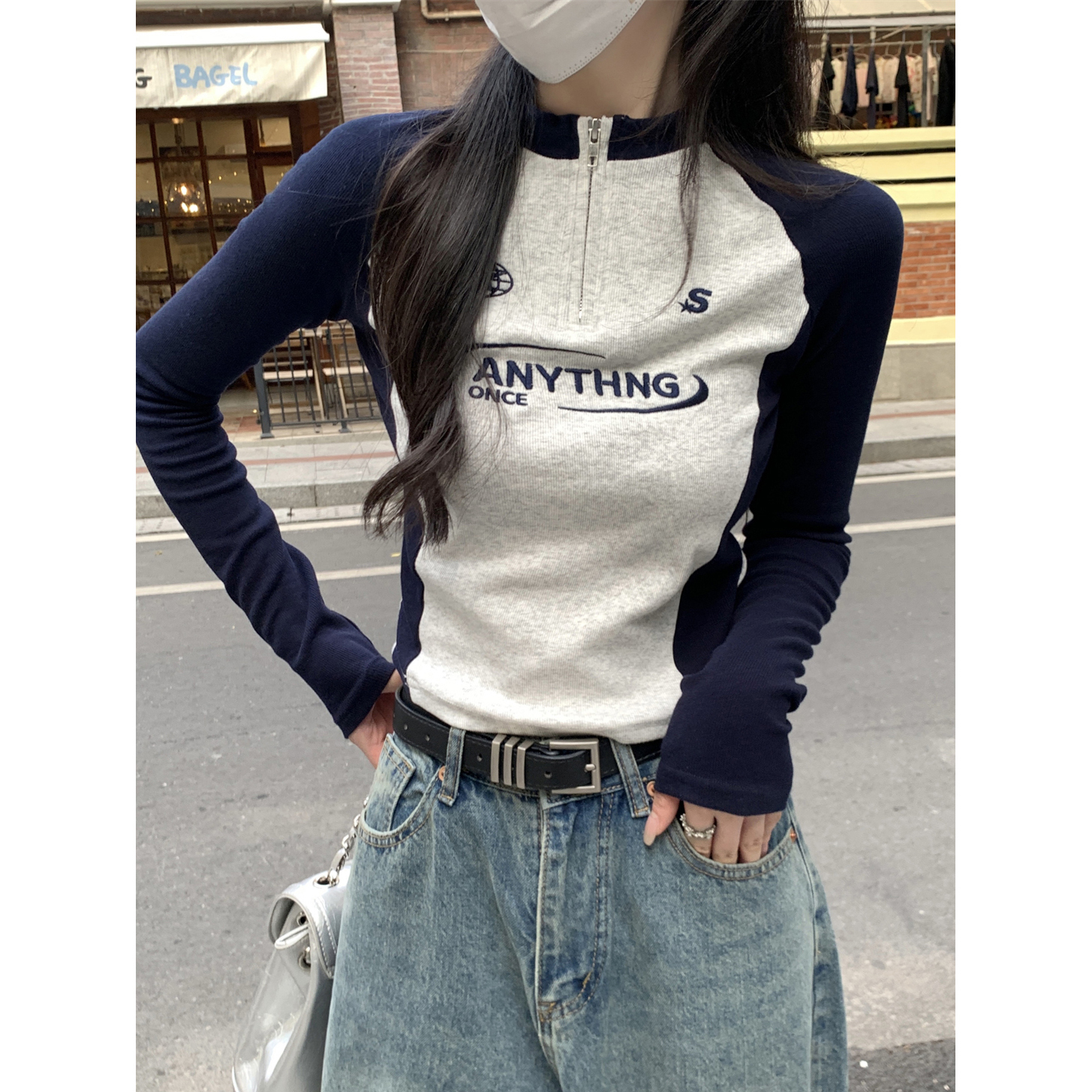 Y2K American Style Sweet & Spicy Long Sleeve Crop Top for Women, Jazz Dance K-Pop Festival Outfit, Autumn Fashion Essential