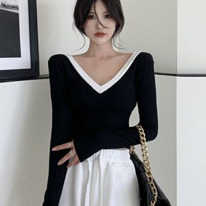 Y2K Jazz Dance T-Shirt for Women - Sweet and Spicy Slim Fit K-Pop Performance Top for Autumn/Winter