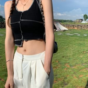 Y2K Jazz Dance Top - Layered Short Cropped Streetwear Chic, Hong Kong Style Trend with Niche Design
