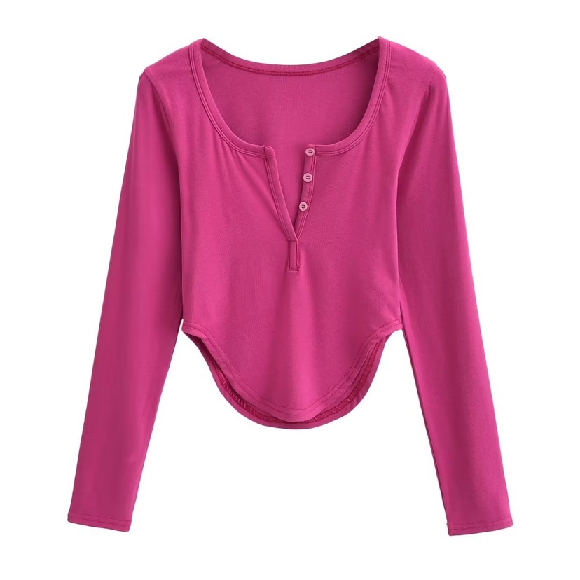 Y2K Long Sleeve Fitted T-Shirt for Women, Korean Style Jazz Dance Top, Pure Desire Design for Spicy Fashionistas