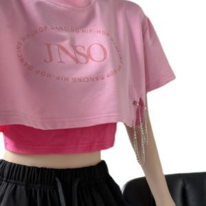 Y2K Millennium Spicy Girl Korean Dance Layered Short Sleeve T-Shirt and Shorts Set - K-Pop Style Dance Outfit for Trendy Girls