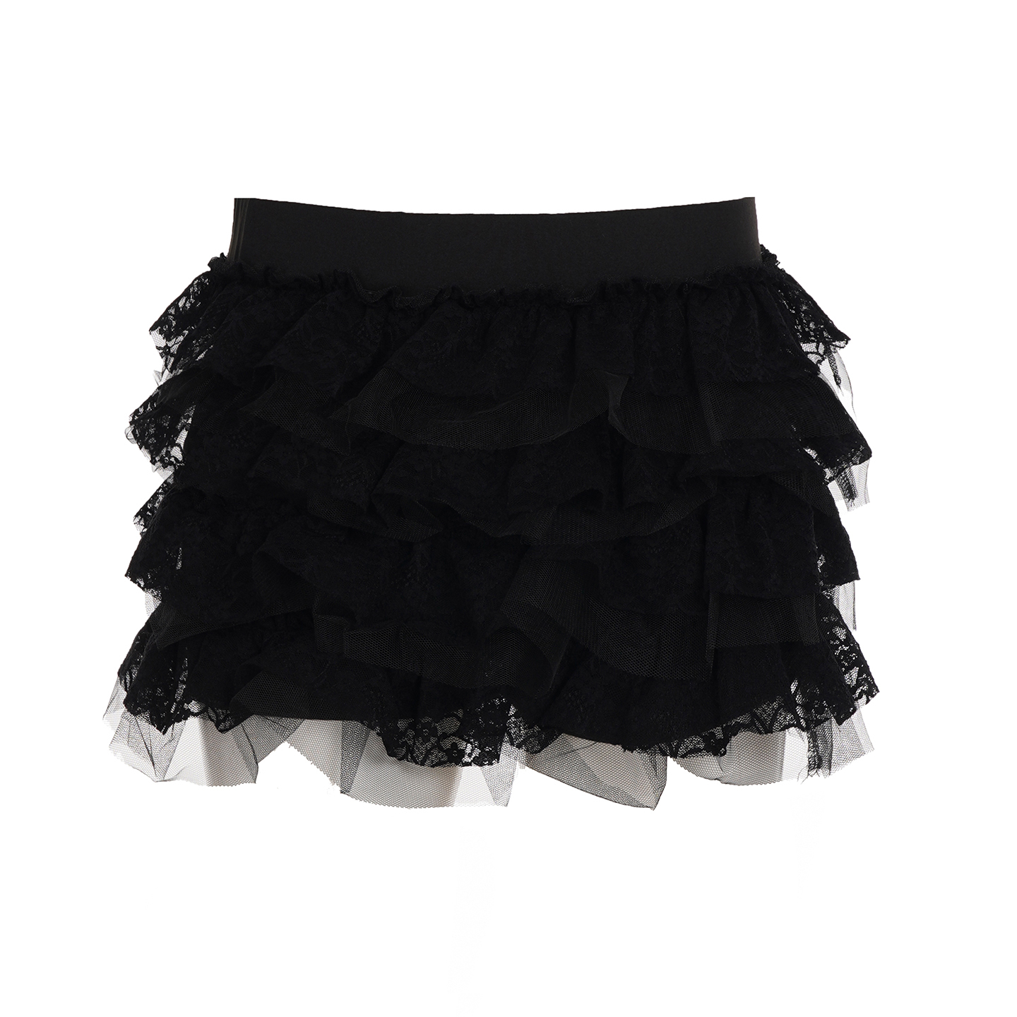 Y2K Princess Style Lace Jacquard Black Low-Waist Skirt - Spicy Girl Cake Skirt for Summer Fashion