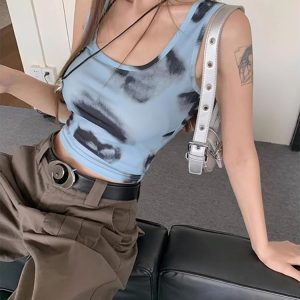 Y2K Slim-Fit Jazz Dance Tank Top for Women - Spicy Girl K-Pop Festival Outfit