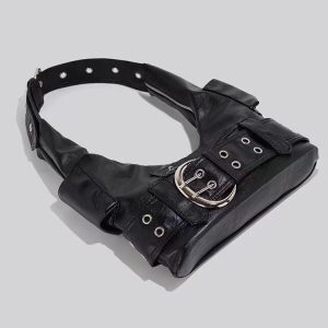 Y2K Spicy Girl Style Large Capacity Motorcycle Tote Bag - Versatile Commuting Shoulder Underarm Bag for Daily Use
