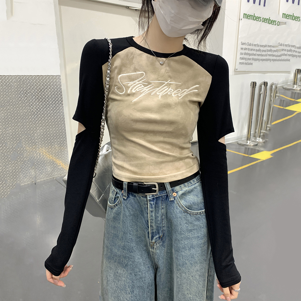 Y2K Style Jazz Dance Top for Women - Chic Short Base Shirt for Spring & Autumn, Perfect for K-Pop Music Festival Outfits