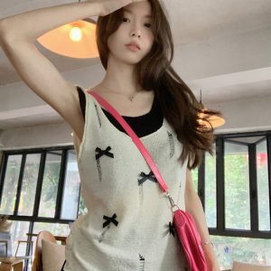 Y2K Style Wasteland Wind Top for Women - Faux Two-Piece Vest, Jazz Dance Inspired, European & American Fashion, K-Pop Outfit