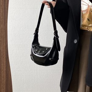 Y2K Style Women's Underarm Saddle Bag - Small Handheld Crossbody Bag for Girls - Trendy Niche Design for 2025