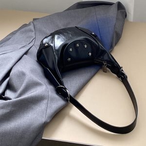 Y2K Style Women's Underarm Saddle Bag - Small Handheld Crossbody Bag for Girls - Trendy Niche Design for 2025