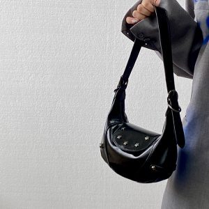 Y2K Style Women's Underarm Saddle Bag - Small Handheld Crossbody Bag for Girls - Trendy Niche Design for 2025