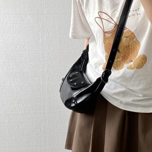 Y2K Style Women's Underarm Saddle Bag - Small Handheld Crossbody Bag for Girls - Trendy Niche Design for 2025