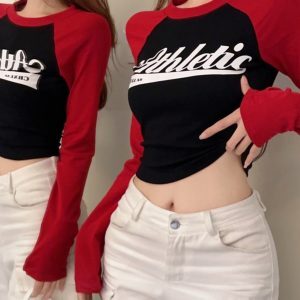 Y2K Sweet Spicy Girl Jazz Dance Top for Women - Cool Music Festival Outfit for Petite Style