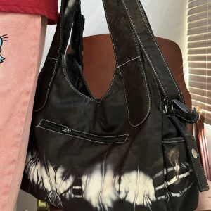 Y2K Tie-Dye Shoulder Crossbody Tote Bag - Retro Versatile Casual Bag for Spring and Summer, Perfect for Students and Spicy Girls