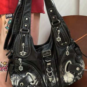 Y2K Tie-Dye Shoulder Crossbody Tote Bag - Retro Versatile Casual Bag for Spring and Summer, Perfect for Students and Spicy Girls