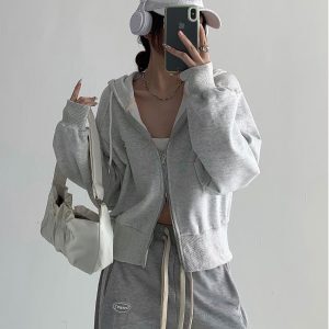 Y2K Women's Jazz Dance Top - Sweet & Spicy Euro-American K-Pop Music Festival Sweatshirt Jacket