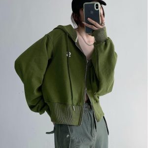 Y2K Women's Jazz Dance Top - Sweet & Spicy Euro-American K-Pop Music Festival Sweatshirt Jacket