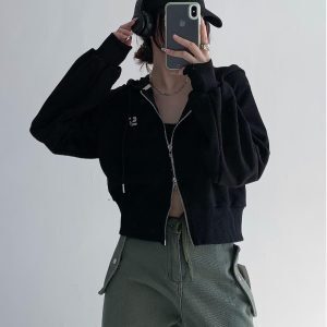 Y2K Women's Jazz Dance Top - Sweet & Spicy Euro-American K-Pop Music Festival Sweatshirt Jacket