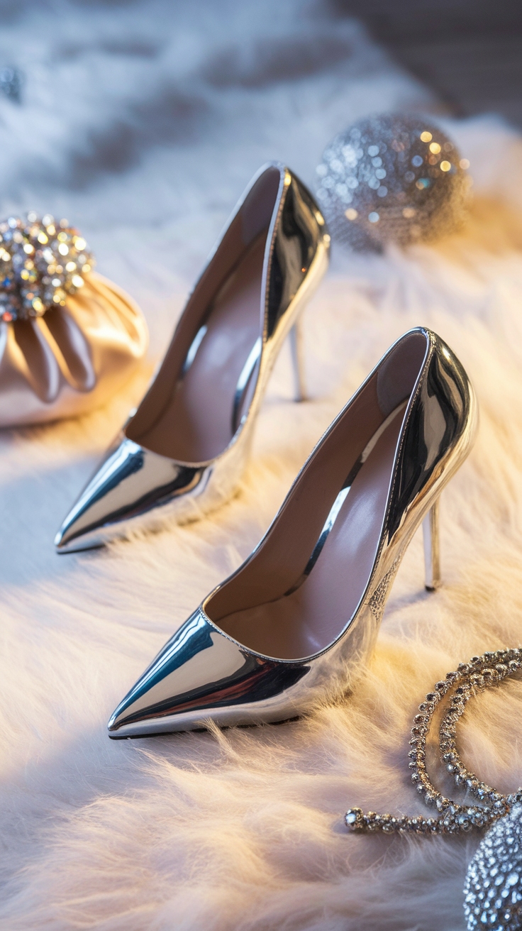 Elevate Your Look with Metallic High Heels outfit idea